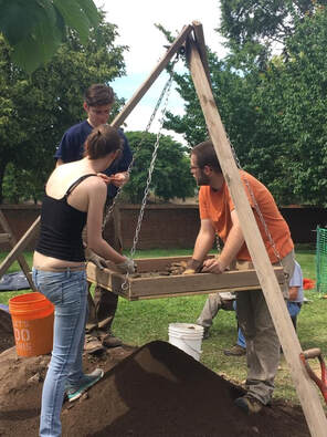 ​Archaeology at the Trent House invited the public to observe professional archaeologists conduct archaeological excavation in search of the foundation of the original colonial building on the site Mahlon Stacys Dorehouse and the 1742 kitchen wing